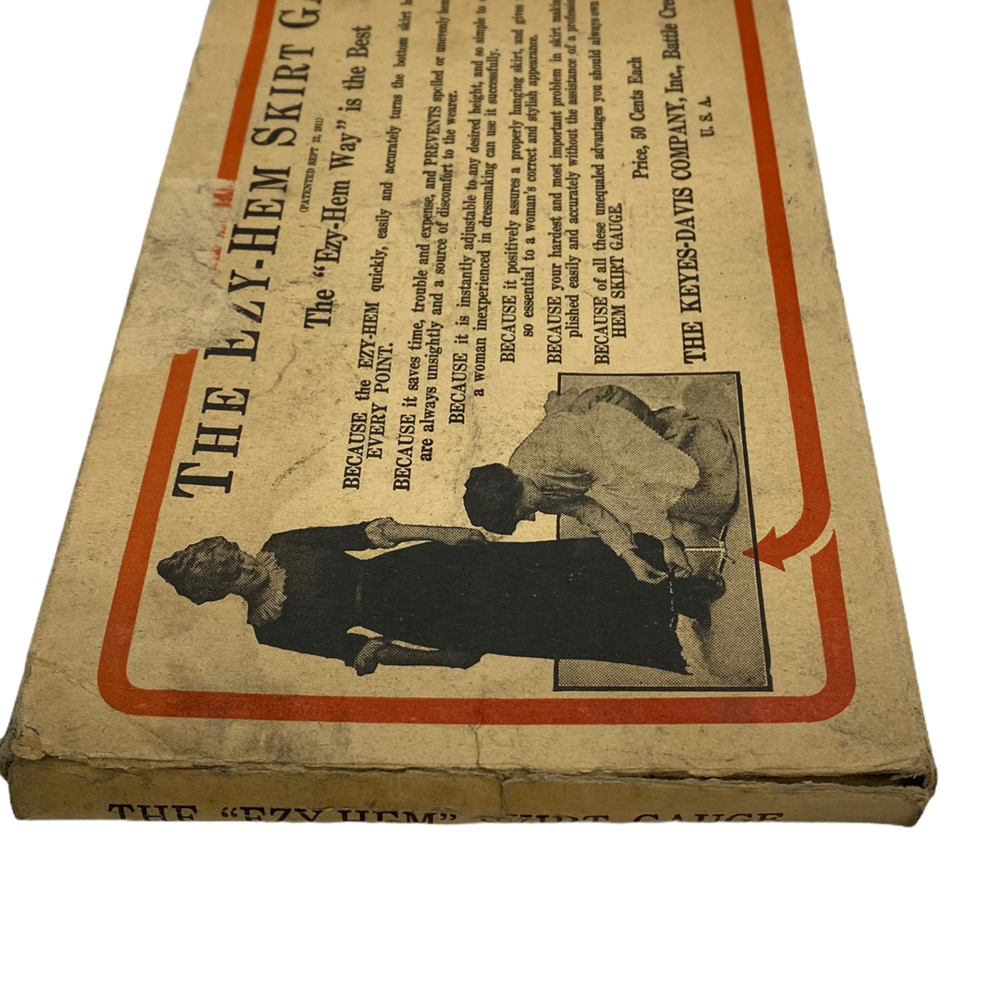 Antique Keyes Davis Co Ezy Hem Skirt Gauge with Box Patented Etsy