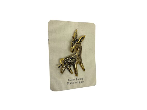 Mid Century Spain Donkey Gold Tone Brooch Made by… - image 8