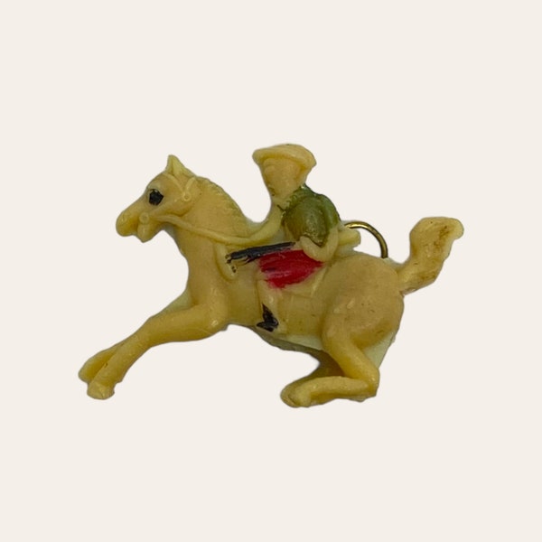 1940s Celluloid Polo Player Riding Pony Charm Cracker Jacks Prize Equestrian Sports