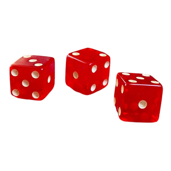 VTG Red Dice Catalan/bakelite Clear Dice 5/16 Vintage Etsy