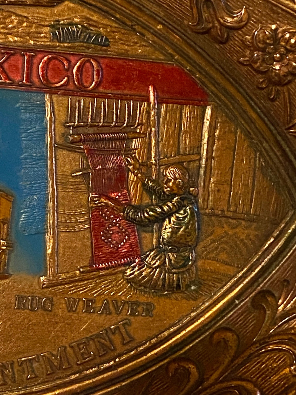 Vintage Copper New Mexico souvenir decorative tray featuring Etsy