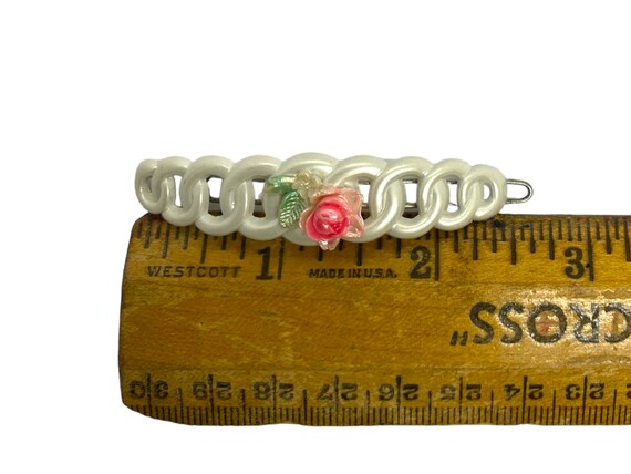 Vintage Plastic Barrette  Rose Bud Mid Century 19… - image 5