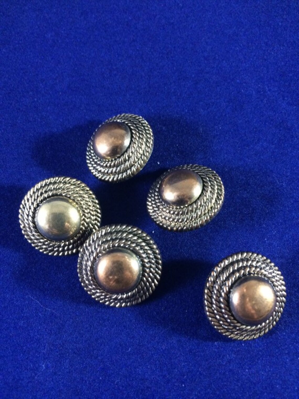 5 Vintage Dome Buttons Fancy Brass Color Plastic Buttons Etsy