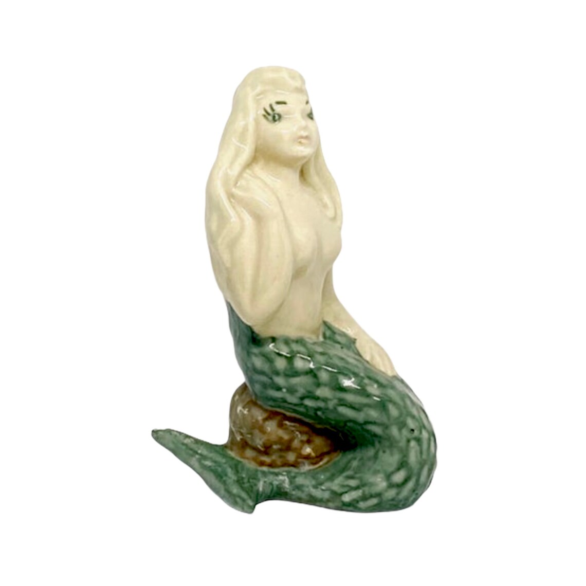 Vintage Mermaid Figurine Porcelain Beach Figures Old Fish | Etsy