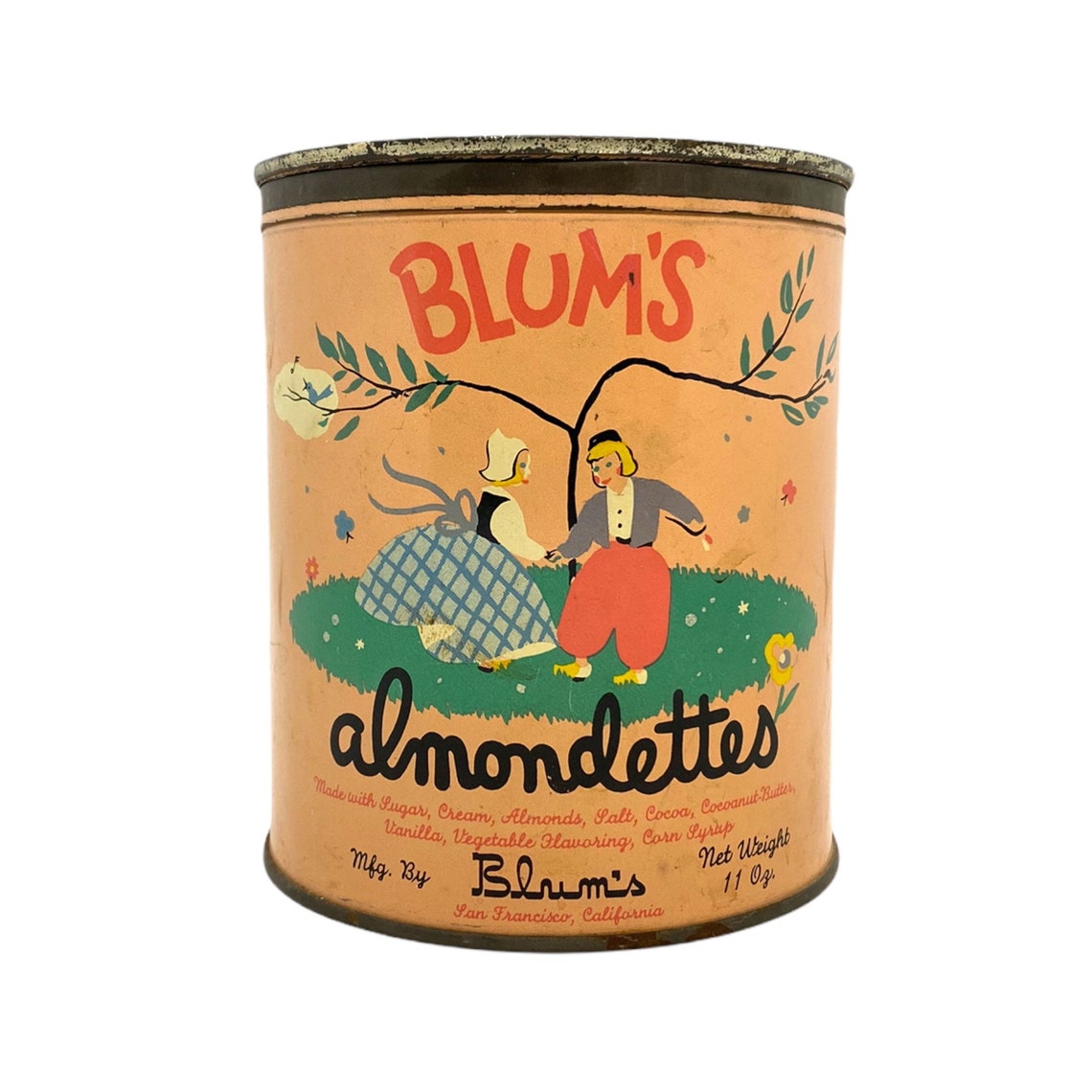 Antique Blums Almondettes Candy Tin San Francisco Ca Old Candy Etsy