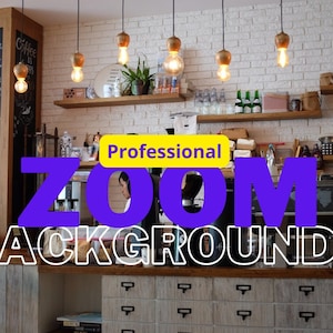 Professional Zoom Background: High-Resolution Virtual Backdrop, cafe (Digital Download)