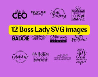 Boss Lady SVG Bundle: Small Business boss t-shirt Designs (Digital Download)