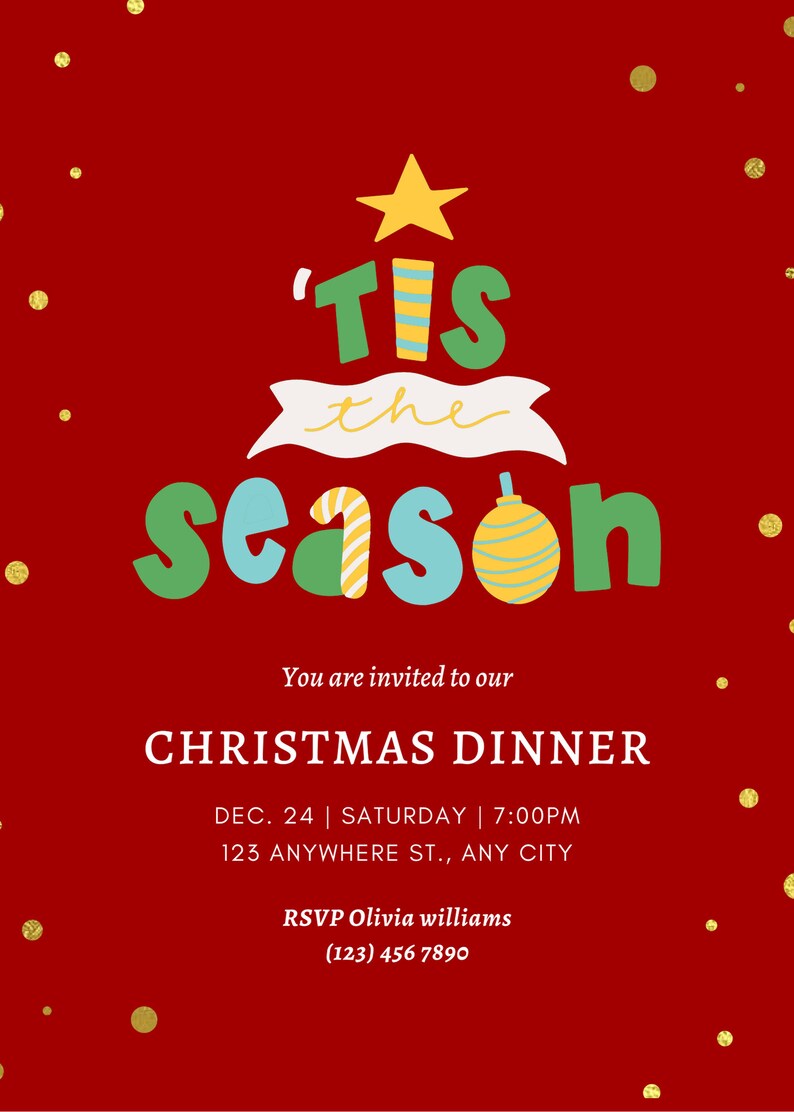 Editable Christmas Party Invitation Christmas Party Etsy