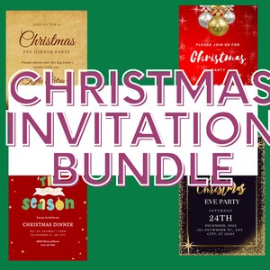 Christmas Party Invitation Template editable and printable in Canva