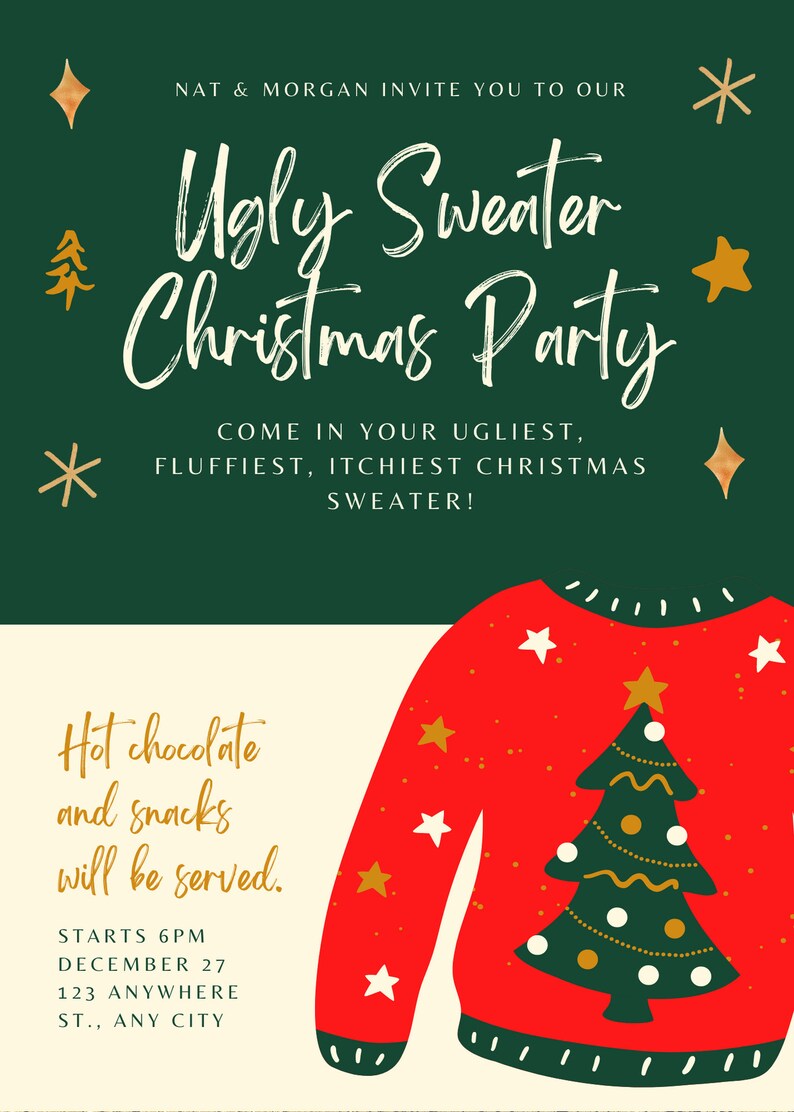 Editable Christmas Party Invitation Christmas Party Etsy