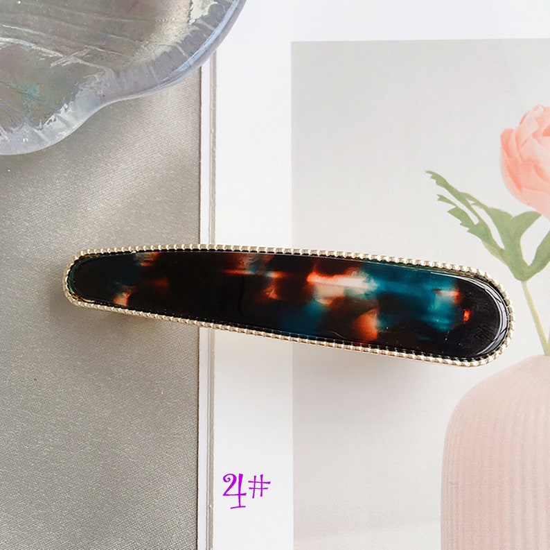 2019 New Fashion 1 pc Hand-made Vintage Hair Clip Pink Acrylic Acid Hairpin Leopard Spring Clip Marble hair clip hair Jewelry
