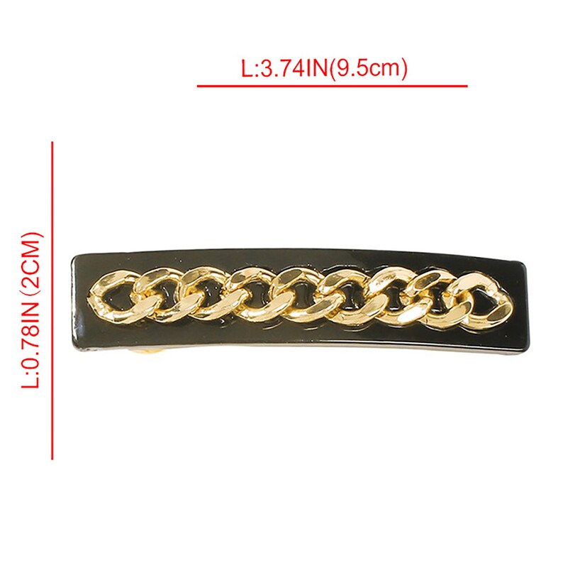 Individual Metal Chain Hair Clip Creative Resin&circle Hairpin Etsy