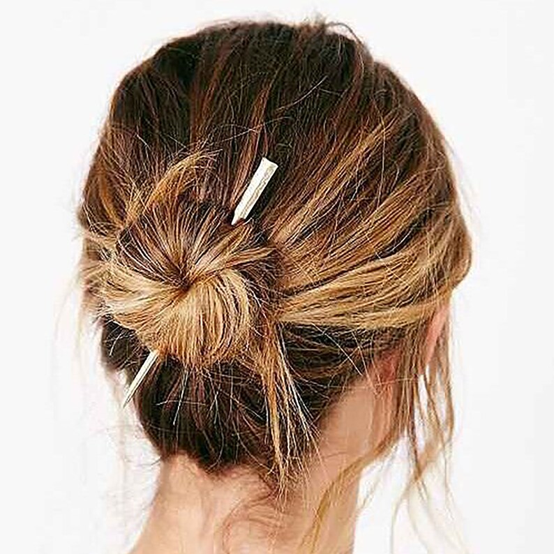 Minimalist Hair Clasp Gold /Silver Metal Rod Metal Hairpin Etsy