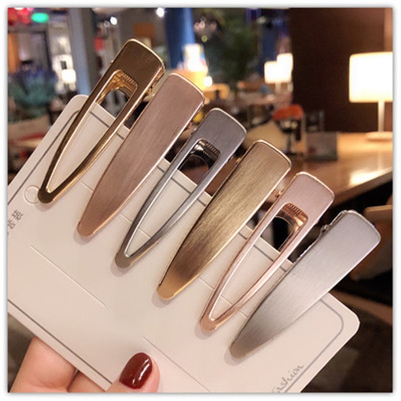 Duckbill Hair Clasp Gold/ Silver/ Pink Barrette Clip Long Etsy