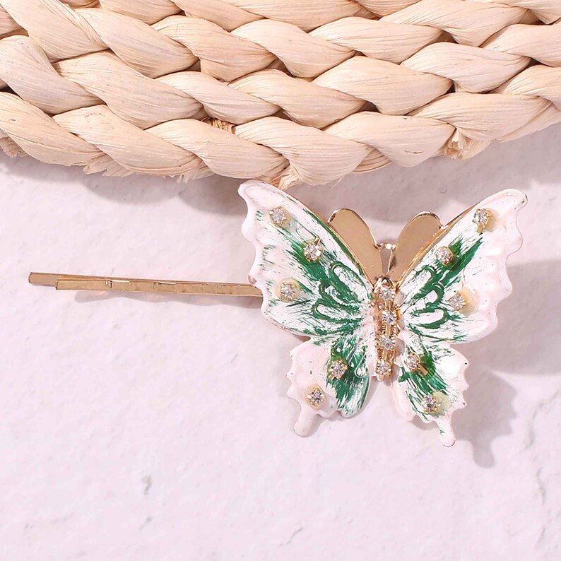 Vintage Hallow Butterfly Hair Clip,Colorful Metal Barrette Clip Diamond Butterfly Hair Clip,Bridal Hair Clips Minimalism Hair Clip 1 pc