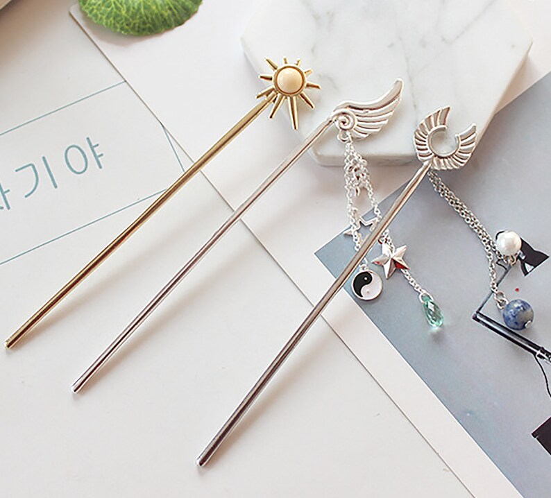 Everlasting Sakura Hair Clasp Gold Sun Hairpin Silver Tai Etsy