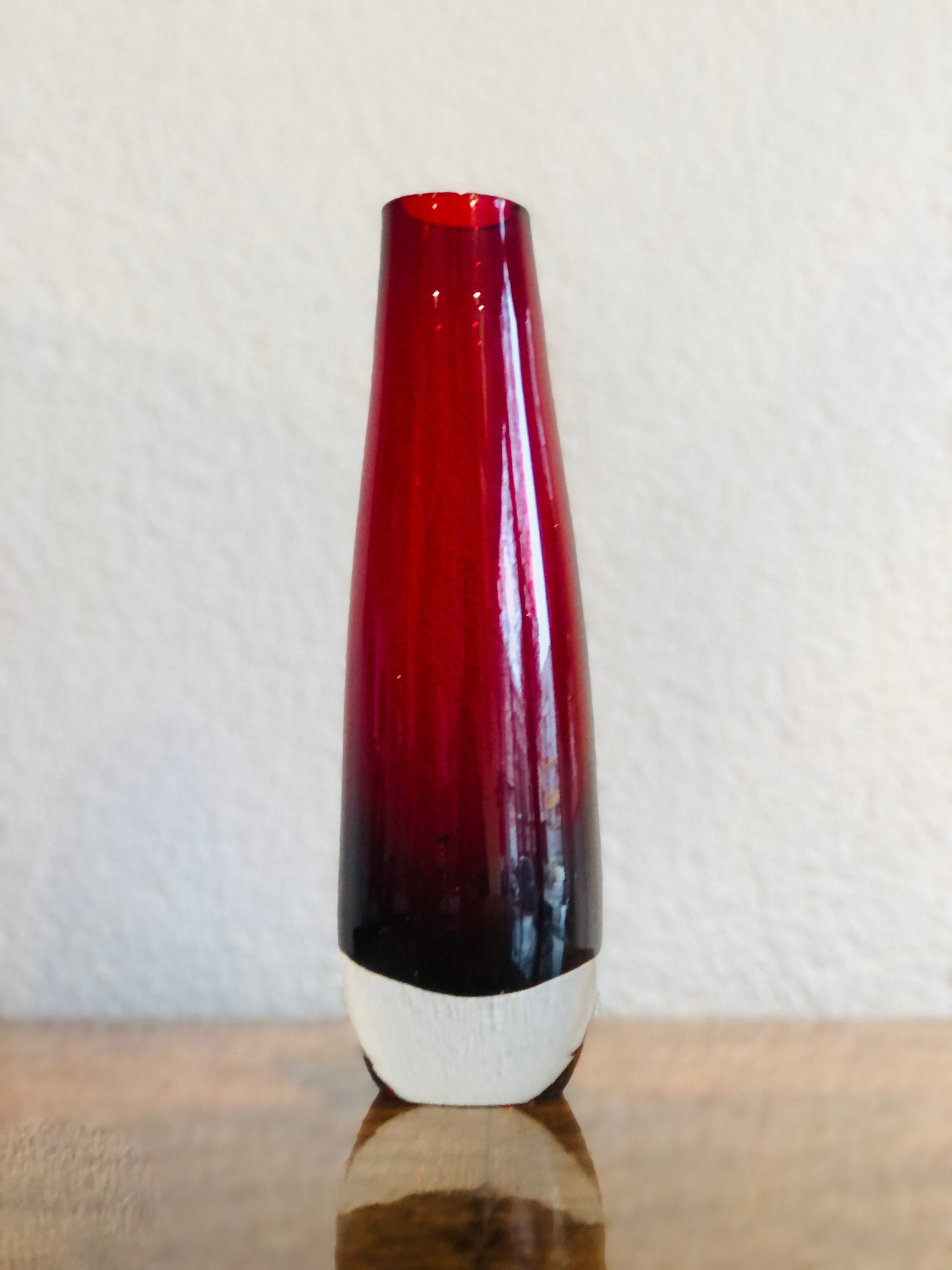 Ruby Red Glass Vase by Reijmyre, Sweden - Etsy