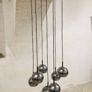 Space Age Chrome Cascade Chandelier Germany 1970.