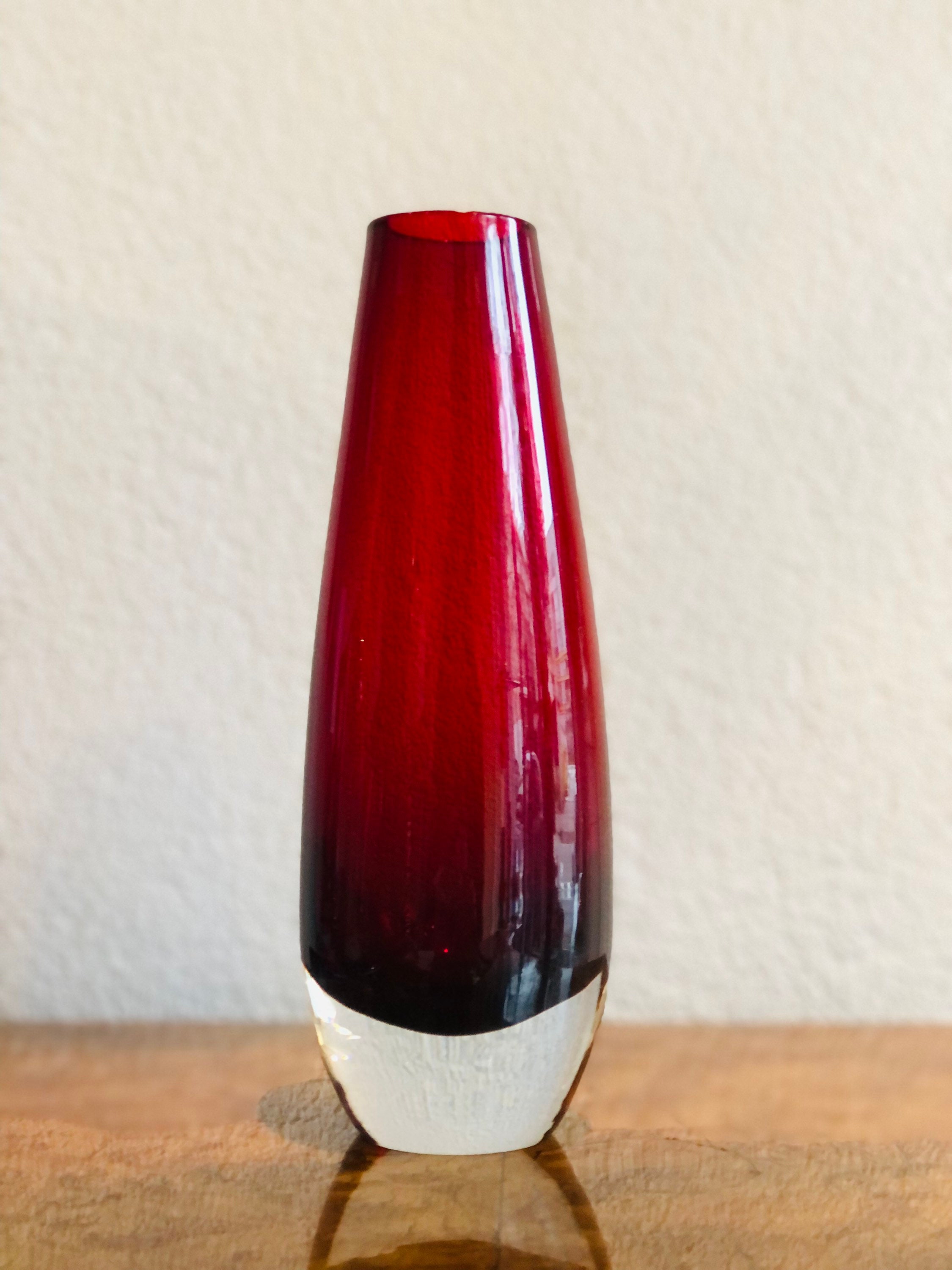 Ruby Red Glass Vase by Reijmyre, Sweden - Etsy