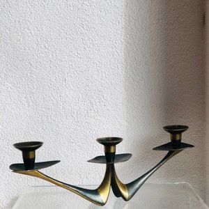 Mid Century Großer Bronze Kerzenständer von Klaus Ullrich für Faber&Schumacher
