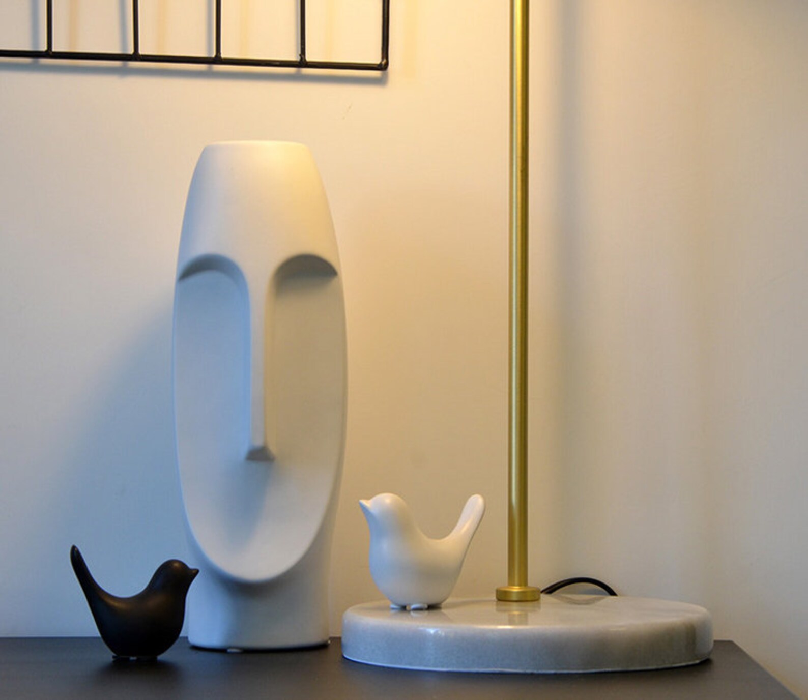 BLACK and WHITE face vase / Handmade Ceramic Vase / Minimalist Etsy