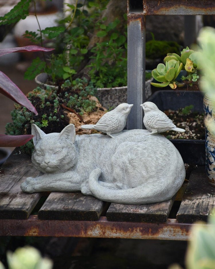 Cat Garden Statue - Etsy