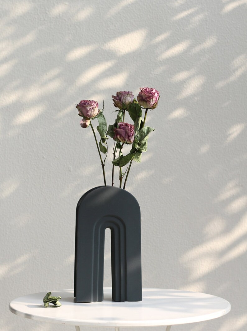 Arched Modern Vase / Handmade Ceramic Vase / Minimalist Decor Etsy