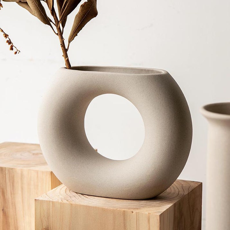 Minimalist Plain Color Vase / Handmade Ceramic Vase / Table Etsy
