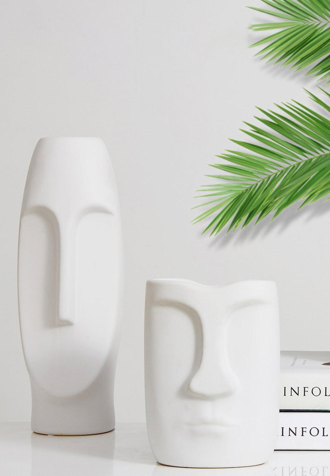 BLACK and WHITE Face Vase / Handmade Ceramic Vase / Minimalist Etsy