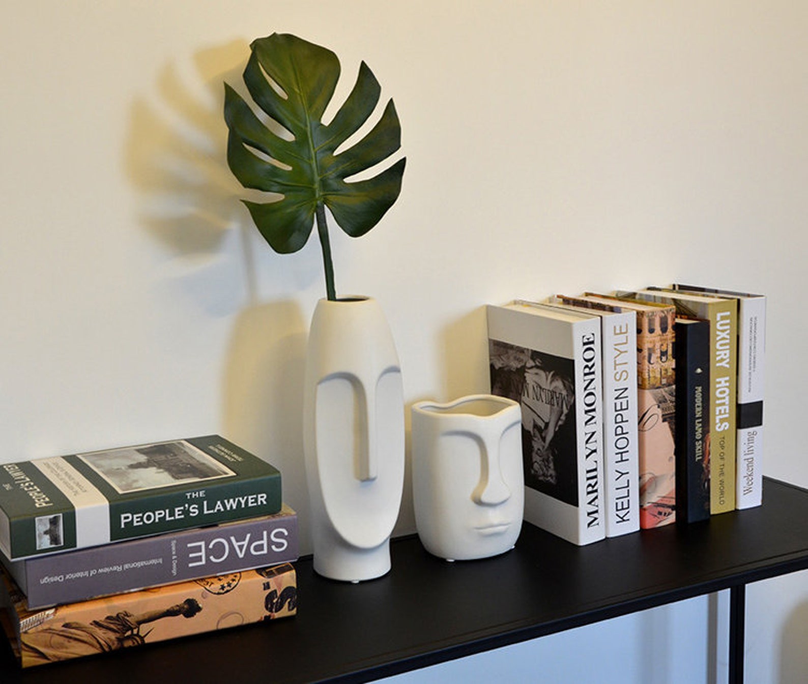 BLACK and WHITE Face Vase / Handmade Ceramic Vase / Minimalist Etsy New Zealand