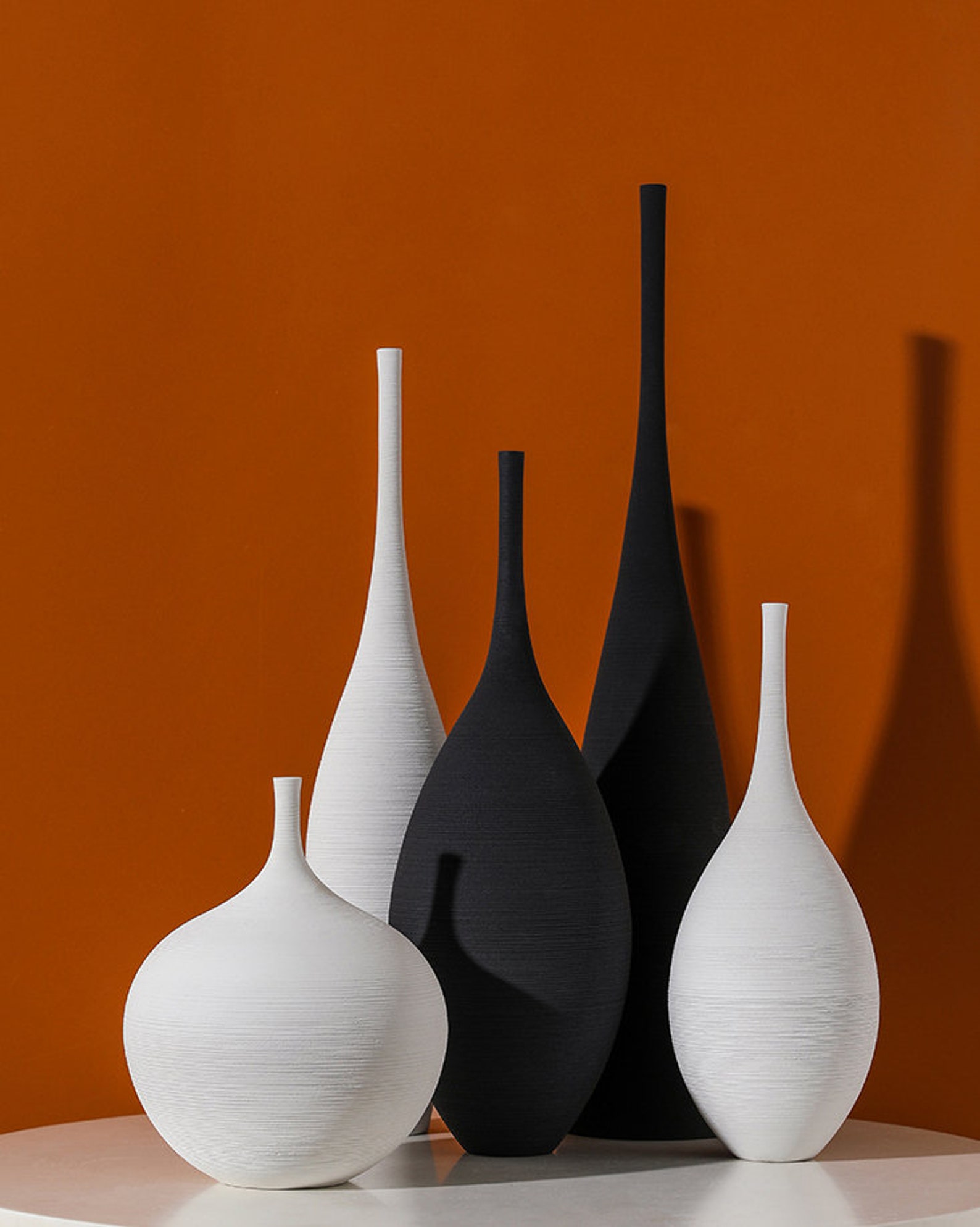 Fine Mouth Vase / Handmade Ceramic Vase / Minimalist Decor Etsy