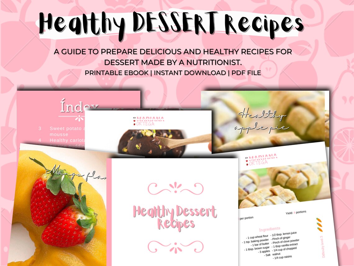 Healthy Dessert Recipes Printable Recipe eBook Dessert Etsy
