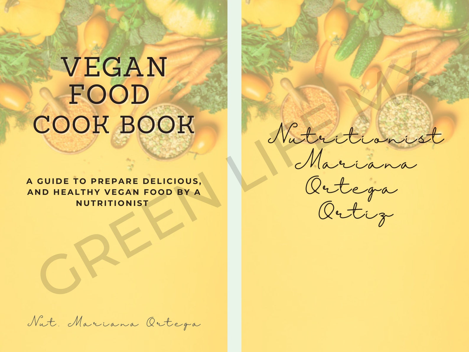 Vegetarian Food Recipes Printable Recipe eBook Vegan Meal | Etsy