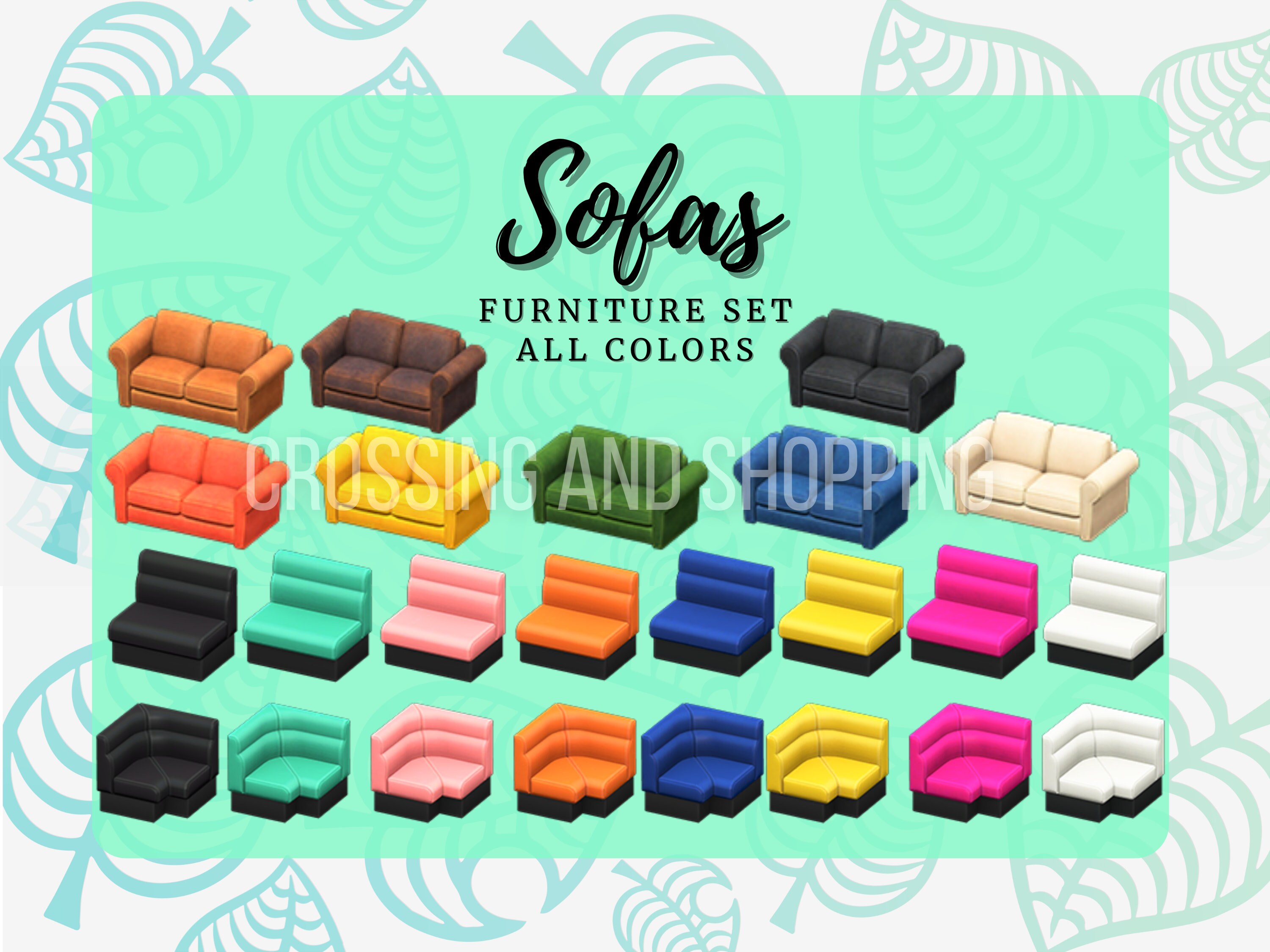 Animal Crossing ACNH Sofas FULL Ensembles de meubles Toutes Etsy