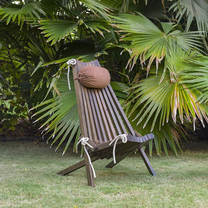 A Garden /& Outdoor Chair Brown Eco Chair A Unique Foldable Natural Wood Chair Extremely Comfortable  Portable Relaxing BeachPool Chair