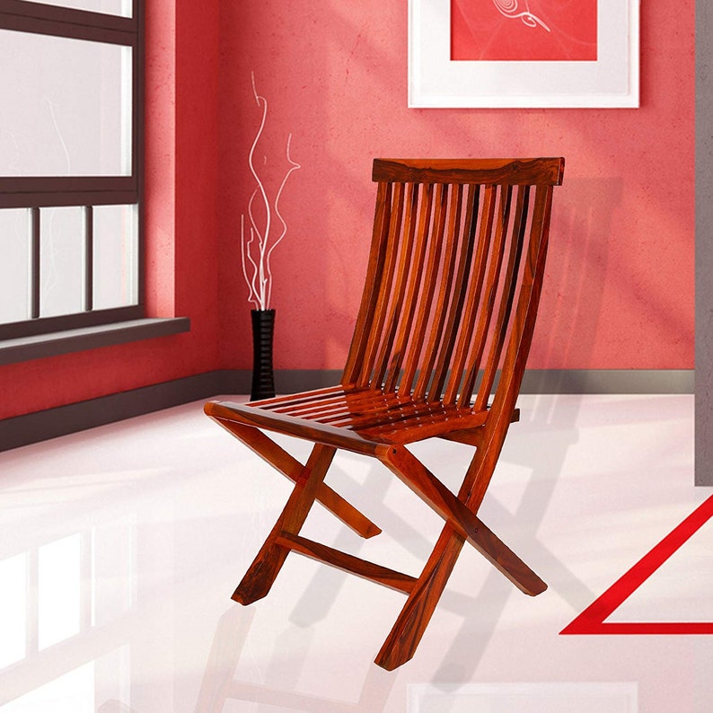 Wooden Brown Finish Relaxing chair Folding Chair Garden chair Living room chair, Standard sized an adult Wooden Chair
