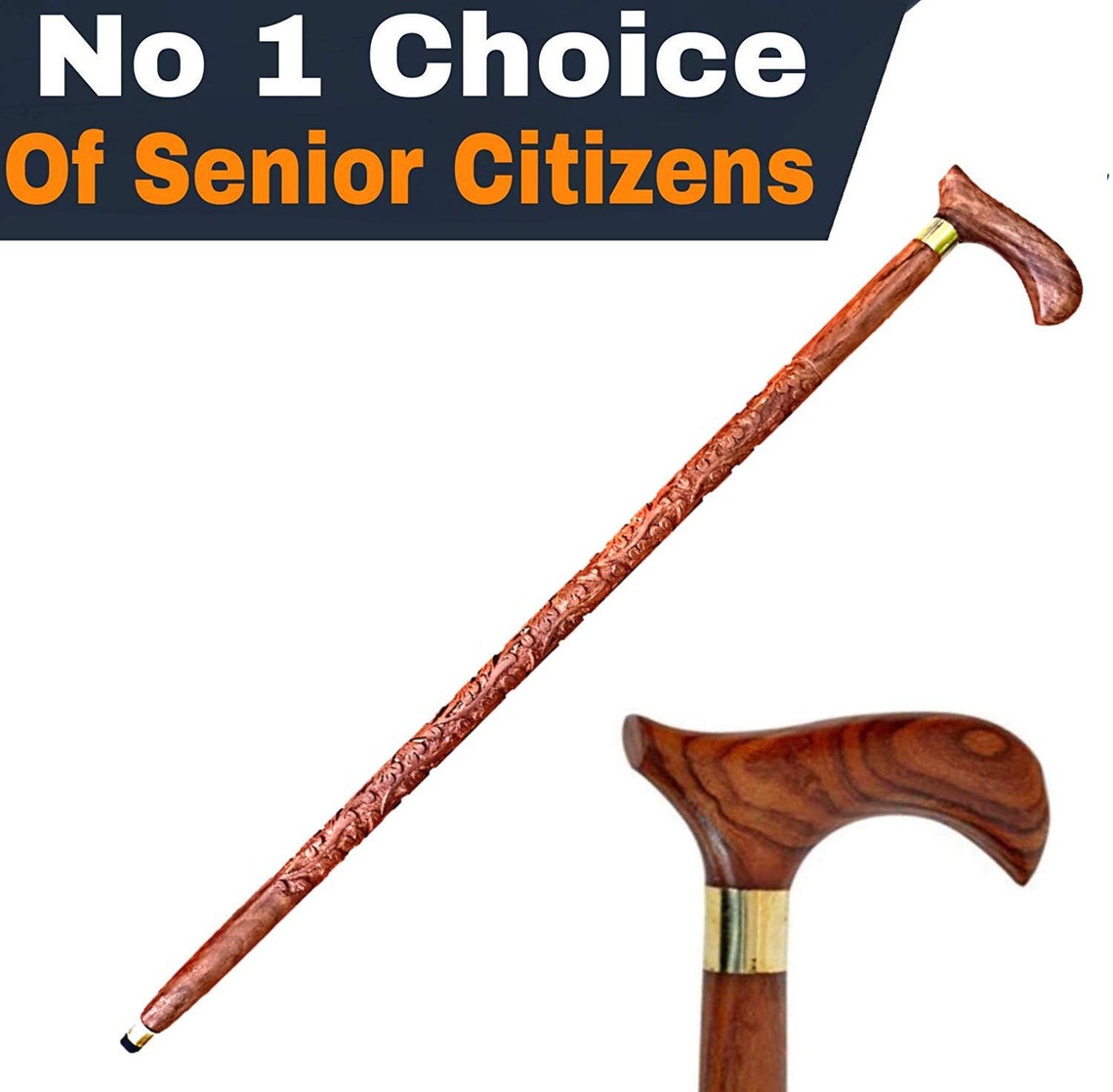 Wooden walking sticks for old people with Handle 36inch Etsy