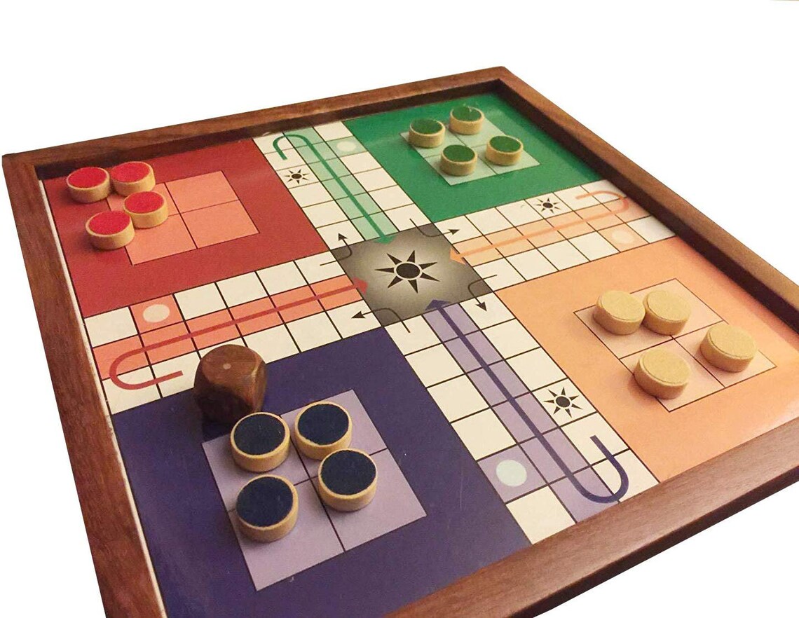 Ludo Travel Board Game Handmade Wooden Classic Ludo Etsy