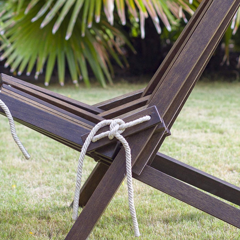 A Garden /& Outdoor Chair Brown Eco Chair A Unique Foldable Natural Wood Chair Extremely Comfortable Portable Relaxing BeachPool Chair