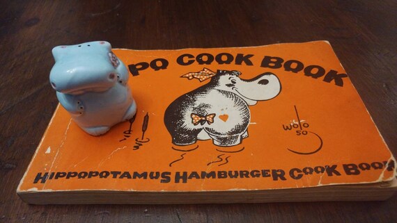 Hippo Kitchen Bundle Toothpick Holder And Hippopotamus Etsy