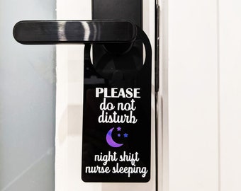 CLEARANCE-SHOP CLOSING-Shift Worker Door Hanger | Nurse Door Hanger | Do Not Disturb Door Sign | Shift Worker Door Sign