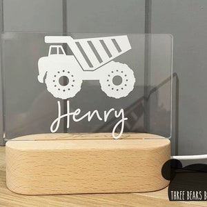 CLEARANCE - Shop Closing - Personalised LED Night Light, Custom Light, Personalised Gift, Kids Light, Wooden Base