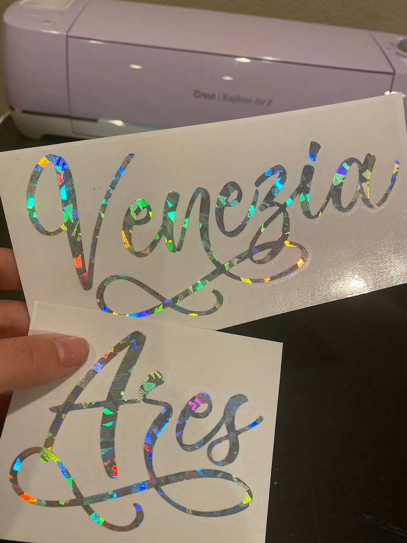 Custom Vinyl Name Decal Sticker or Quote Decal in Holographic Etsy