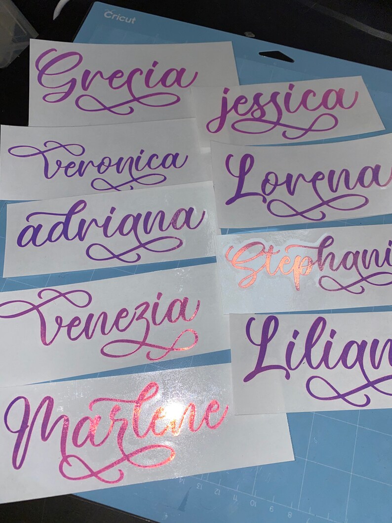 Personalized Vinyl Name Decal or Quote Decal in Holographic or Etsy