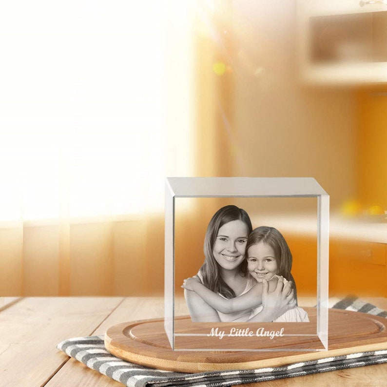 2D/3D Laser Engraved Cube Crystal Photo Frame Personalized Etsy