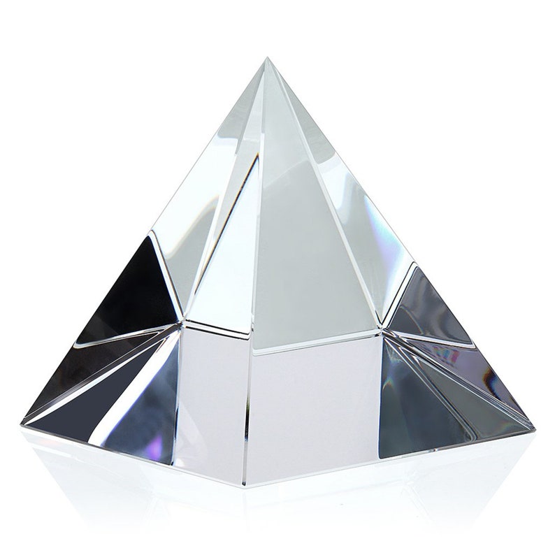 Crystal Glass Pyramid Prism Paperweight Clear Egypt Energy Etsy
