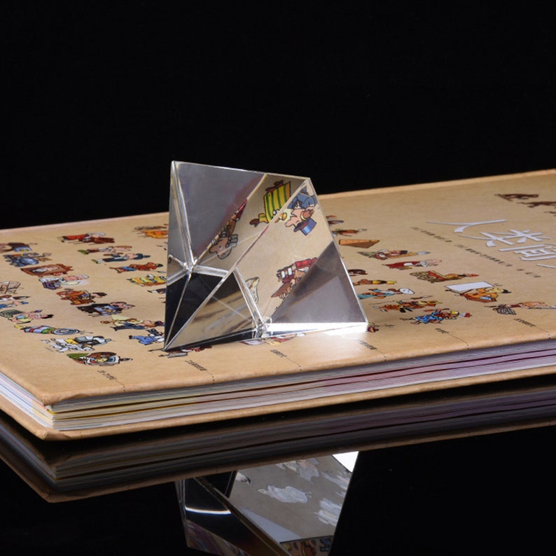 Crystal Glass Pyramid Prism Paperweight Clear Egypt Energy Etsy