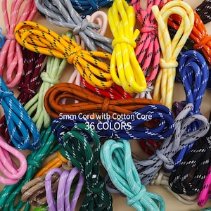 5/10 Yards (ca. 4,5 m) 5 mm geflochtenes Paracord-Seil, farbenfrohes Polyester-Bastelseil für DIY-Schmuck, Armbänder, Schlüsselanhänger, Taschenanhänger, Handy-Lanyards