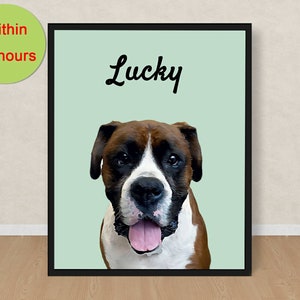 Personalized Pet Portrait from Photo, Custom Dog Portrait Digital Download, Dog Lover Gift, Digital Cat Portrait, Valentines day gift