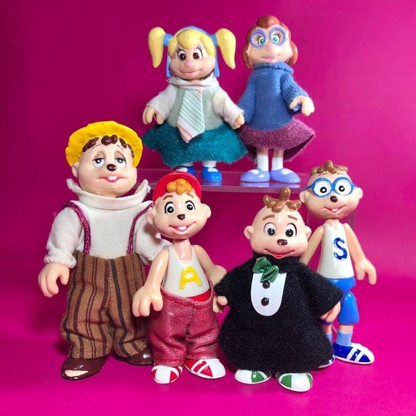Vintage 1984 ALVIN & the CHIPMUNKS Posable Figures - Pick Your Own - Chipettes 80s Ideal Play Pals
